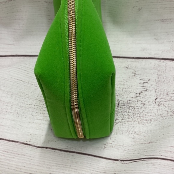 Tata Harper Green Make Up Cosmetic Travel Bag with gold zipper OS - Picture 7 of 10